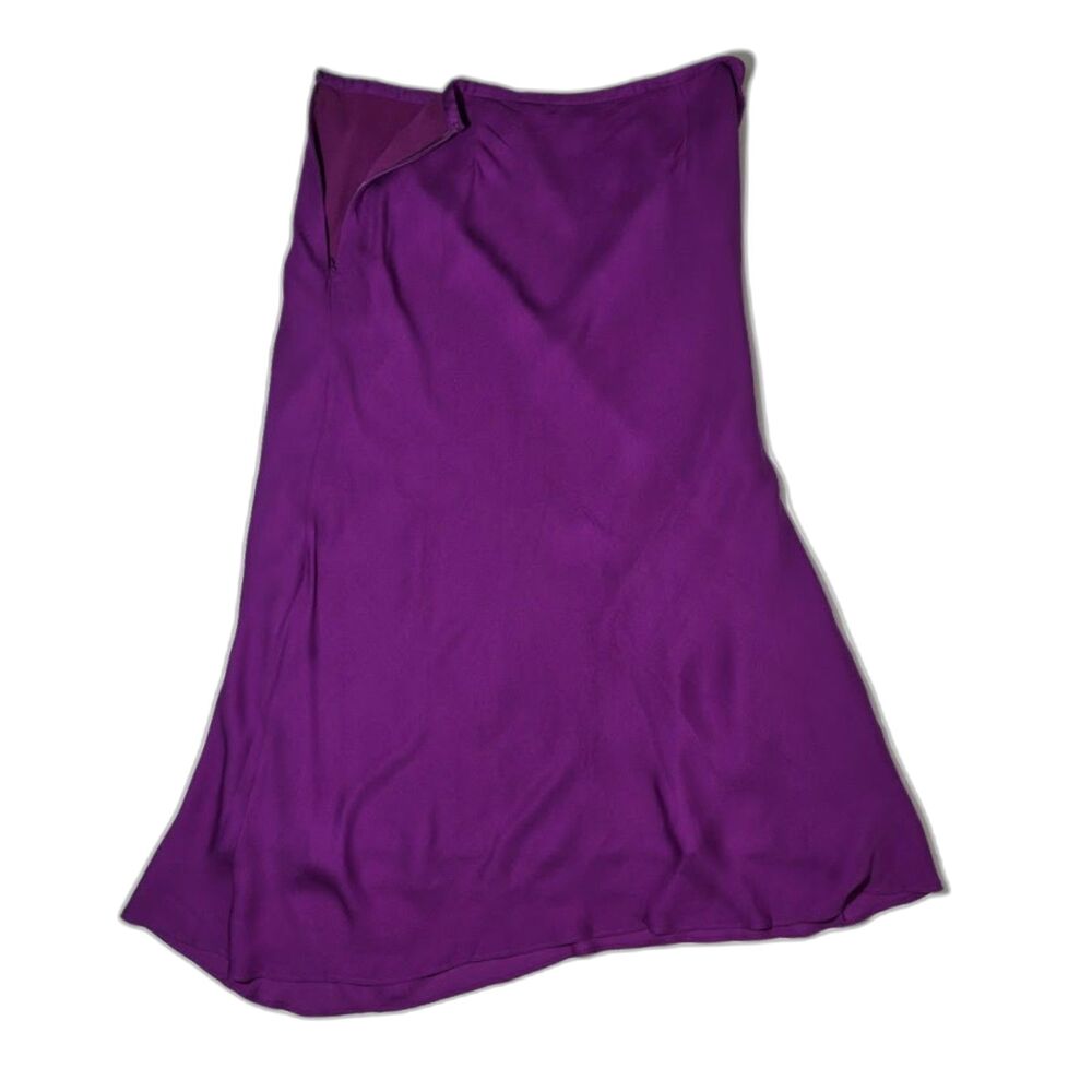 ANN TAYLOR Purple Silk Maxi Skirt Women’s Size 10 Fully Lined - Picture 5 of 8
